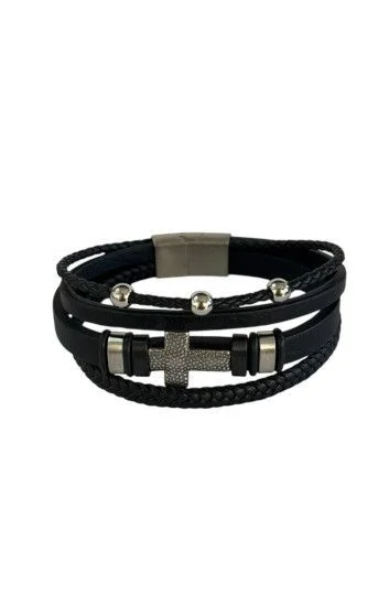 Pulsera Cuero y Acero PUA-2327