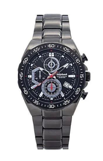 Reloj Mistral Cronografo Acero-Caucho-Cuero CHI-2054B-01