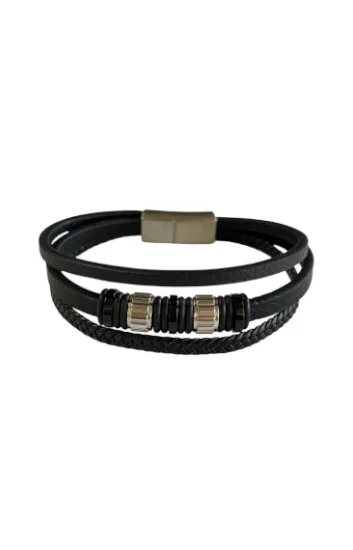 Pulsera Cuero y Acero PUA-2422