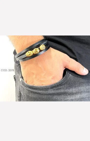 Pulsera Cuero y Acero PUA-2078