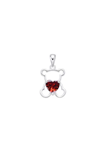 Dije Colgante de Oso y Corazon de Cubic