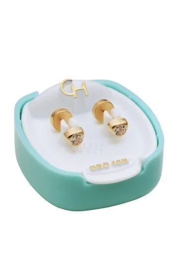 Abridor Oro 18 Kt. Triangulo Chico con Cubic