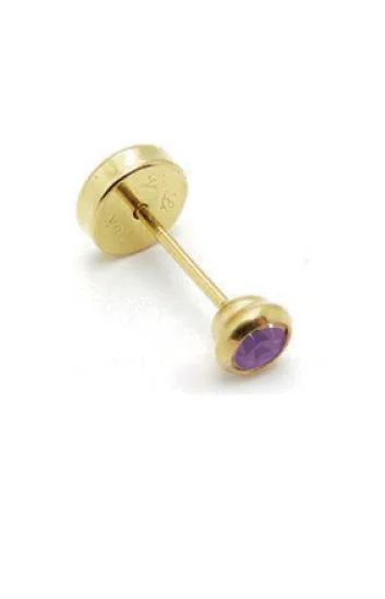 Abridor Oro 18 Kt. Piedra Engarzada Violeta