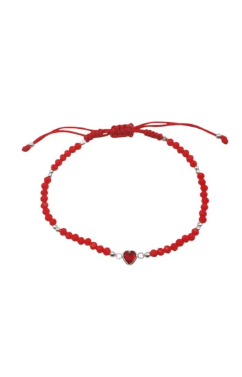 Pulsera Ajustable con Bolitas de 2.5mm, Cristales 3.3mm y Dije en Form