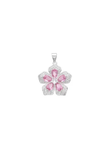 Dije Colgante de Flor con Cubic y Circones