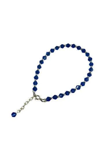 Pulsera de Cristal Checo y Bolitas con Dije Piedra
