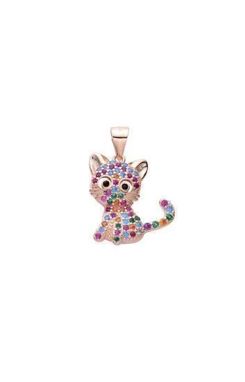 Dije de Gato Rosado con Circones