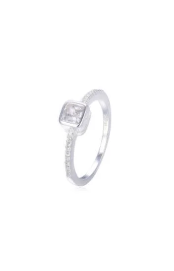 Anillo Solitario con Cubic Cuadrado