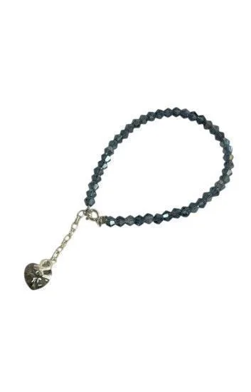 Pulsera de Cristal Checo con Dije Corazon
