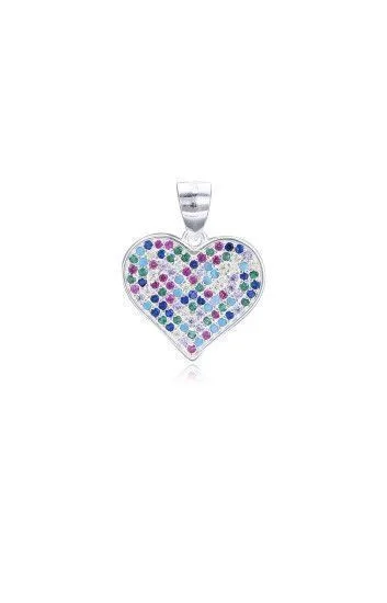 Dije de Corazon Plateado con Circones