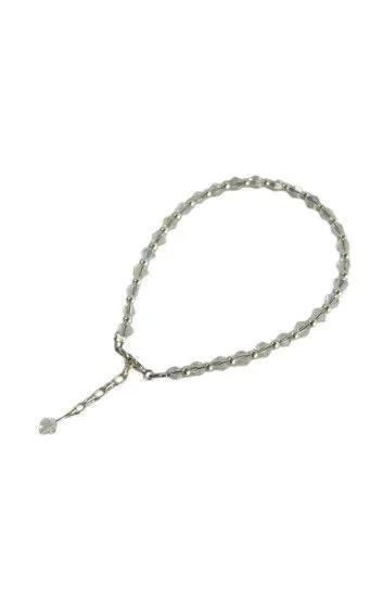 Pulsera de Cristal Checo y Bolitas con Dije Piedra