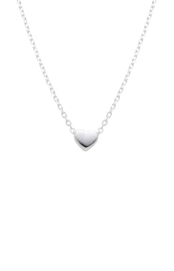 Gargantilla con Dije de Corazon Plateado 6mm