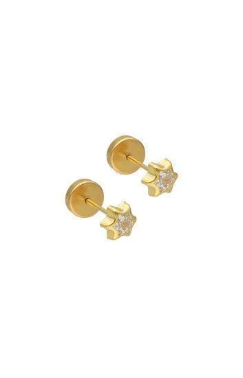 Abridor Oro 18 Kt. c/Tic Laminado Estrella con Cubic