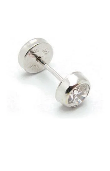 Abridor Oro Blanco Tubo con Cubic