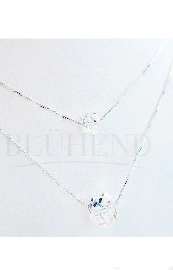 Collar con Cadena Veneziana y Dije de Rondelle 8mm de Crystal Aurora B