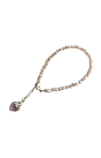 Pulsera de Cristal Checo con Dije Corazon