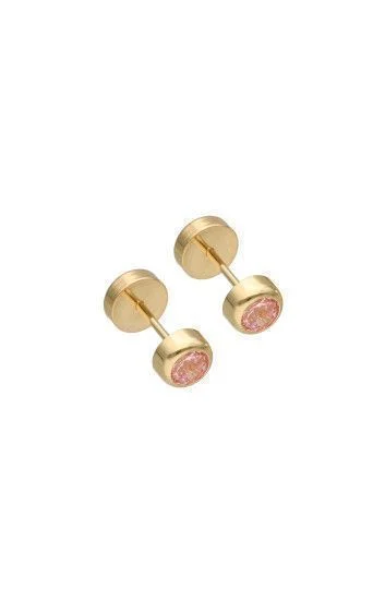 Abridor Oro 18 Kt. c/Tic Laminado Tubo con Cubic