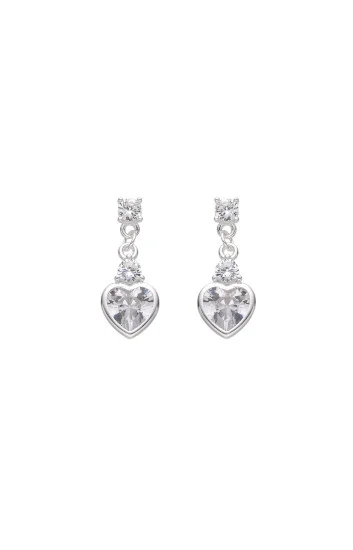 Aros Colgante de Cubic en Forma de Corazon