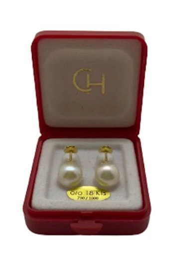 Abridor Aro con Tornillo en 18 Kt Perlas Ciltivadas 8,5mm