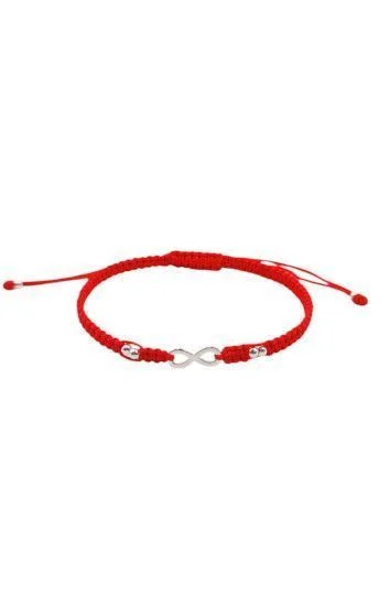 Pulsera de Cord n Tejido con Bolitas de 2.5mm y Dije de Infinito