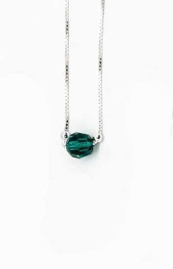 Collar con Cadena Veneziana y Dije Ball 6mm Blue Zircon