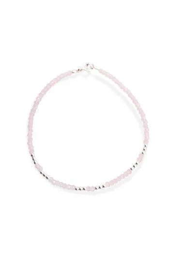 Pulsera de Cristales Rosas 2.5mm con Bolitas 2mm