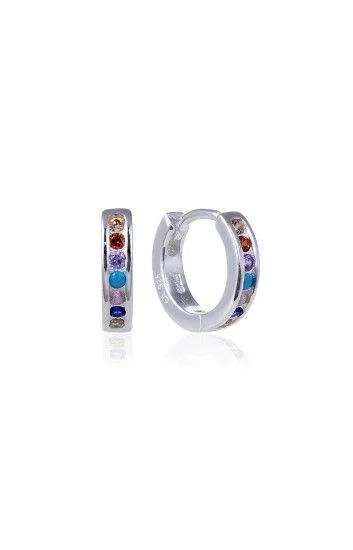 Aros Huggies con Circones 12mm Plateado