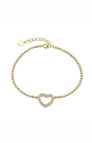 Pulsera de Bolitas con Corazon con Circones