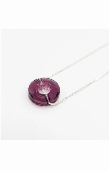 Collar con Cadena Veneziana y Dije Disco Amethyst
