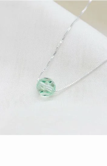 Collar con Cadena Veneziana y Dije Ball 8mm Chrysolite