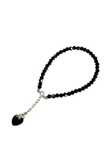 Pulsera de Cristal Checo con Dije Corazon