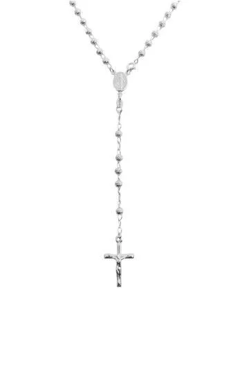 Rosario con la Medalla de la Milagrosa, Bolitas Diamantadas de 4mm y C