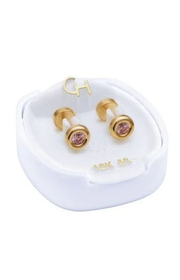 Abridor Oro 18 Kt. c/Tic Laminado Dona con Cubic