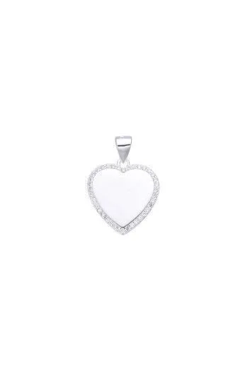 Dije de Placa Corazon 18mm con Circones