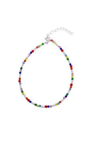 Pulsera de Cristales Multicolor 2.2mm con Bolitas de 2mm