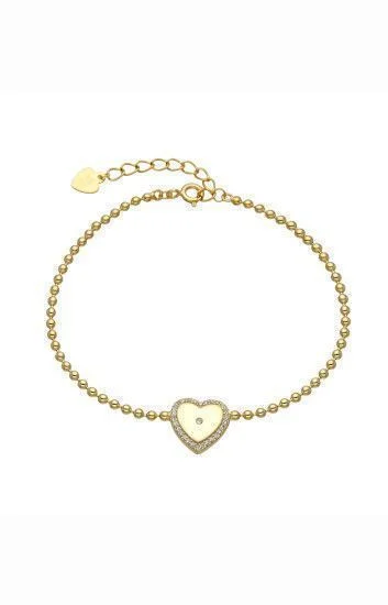 Pulsera de Bolitas con Corazon con Circones