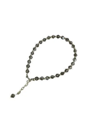 Pulsera de Cristal Checo y Bolitas con Dije Piedra