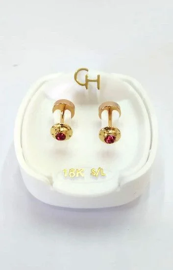 Abridor Oro 18 Kt. c/Tic Laminado Strass Mediano
