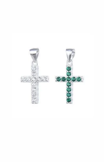 Dije Colgante de Cruz con Circones Reversible