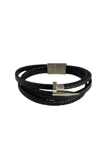Pulsera Cuero y Acero PUA-2423