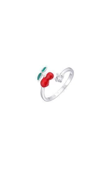 Anillo Ajustable de Cereza y Cubic