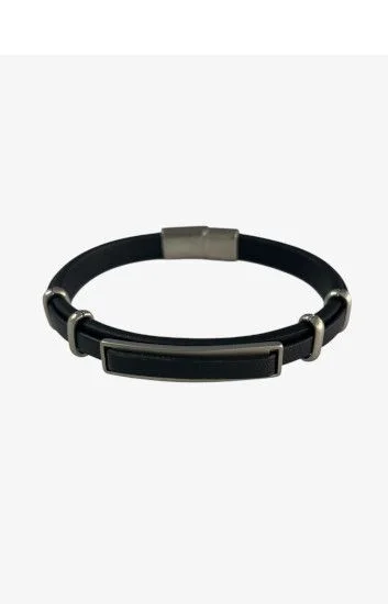 Pulsera Cuero y Acero PUA-2407