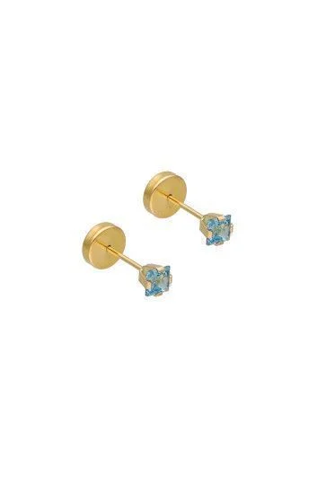 Abridor Oro 18 Kt. c/Tic Laminado Grifa Carre 3.00mm Celeste
