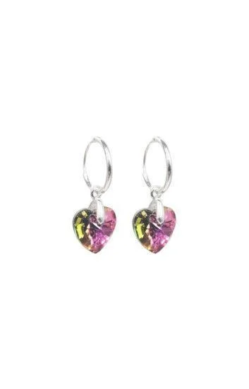Aro Argollas Lisas 1.2x12mm con Dije Colgante de Corazon