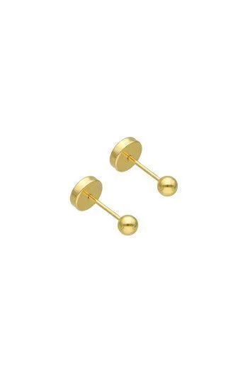 Abridor Oro 18 Kt. c/Tic Laminado Bolita N2 3mm