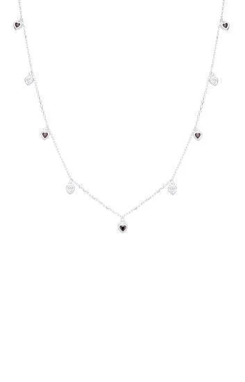 Gargantilla con Dijes de Corazones Blancos y Rojos
