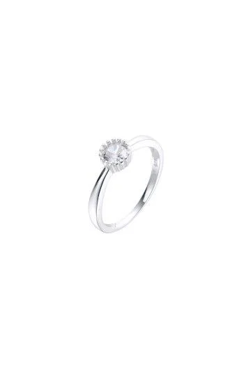 Anillo Solitario con Cubic Engarzado 5mm