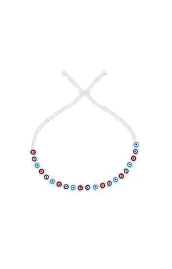Pulsera Ajustable de Ojos Turcos Multicolor