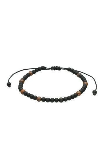 Pulsera Piedras Naturales Onix Opaco 4mm y Ojo de Tigre