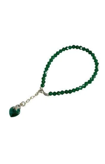 Pulsera de Cristal Checo con Dije Corazon